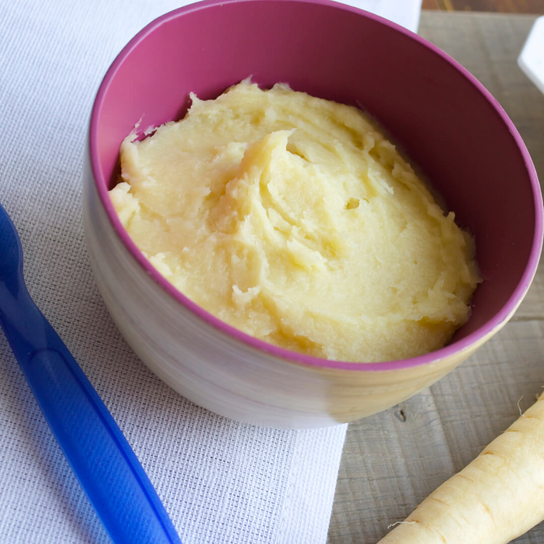 Parsnip puree in a bowl