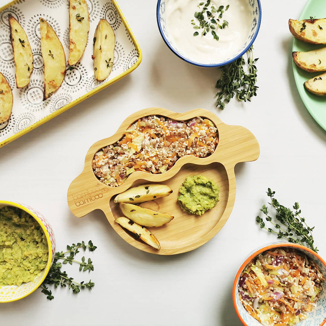 Garlic & Thyme Wedges served with salad and dips