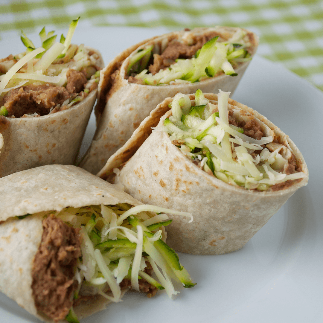 A serving of Cheddar &amp; Grated Courgette Wraps