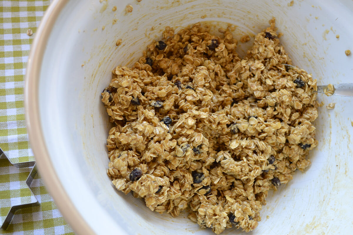 Baked honey star ingredients in a bowl