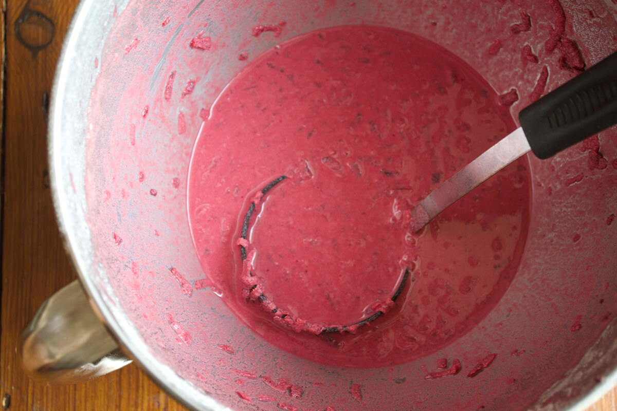 A bowl of beetroot wrap mix