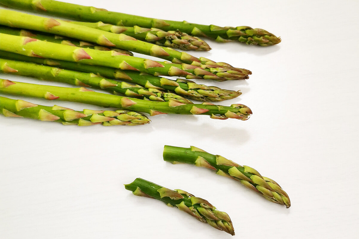 Chopped asparagus spears