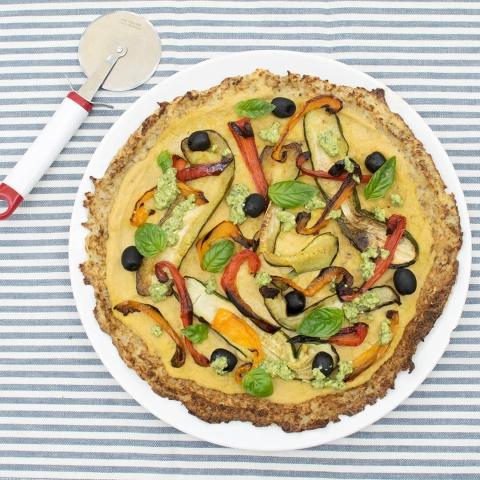 Roasted Veggie Cauliflower Pizza