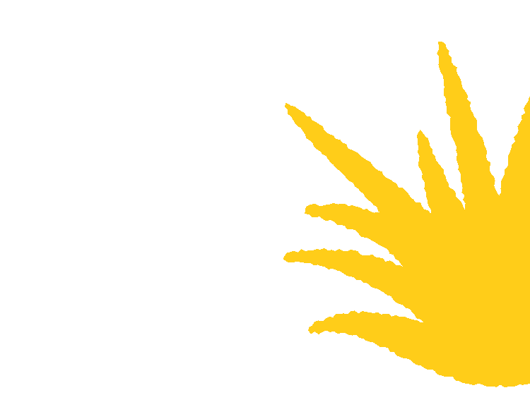 A cartoon yellow straw like bush with textured edges